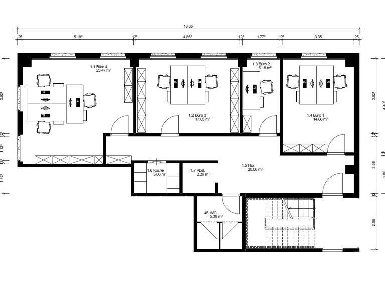 Bürofläche zur Miete provisionsfrei 920 € 4 Zimmer 92 m² Bürofläche Kändlerstr 1 Pieschen-Nord/Trachenberge Dresden 01129