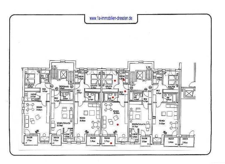 Wohnung zur Miete 530 € 2 Zimmer 66,4 m² 2. Geschoss frei ab 01.07.2026 Winterbergstr. 31 d Gruna Dresden 01277
