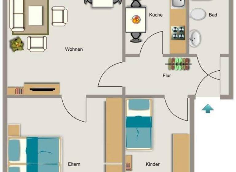 Wohnung zur Miete 533 € 3,5 Zimmer 56,7 m² 1. Geschoss frei ab 01.03.2026 Milchpfad 72 Stadtmitte Recklinghausen 45659
