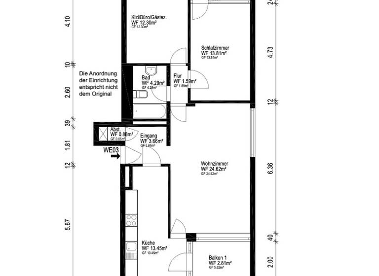 Wohnung zum Kauf provisionsfrei 425.000 € 3,5 Zimmer 78,5 m² 1. Geschoss Niehl Köln 50735