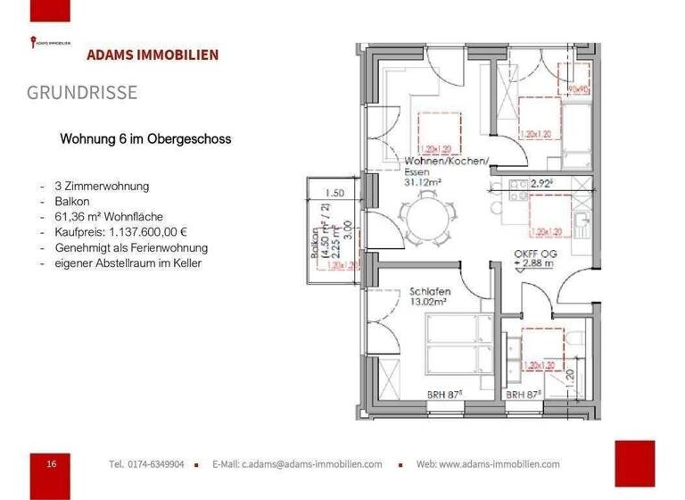 Wohnung zum Kauf - Erstbezug 1.137.600 € 3 Zimmer 61,4 m² Friesenstraße 5 Juist 26571