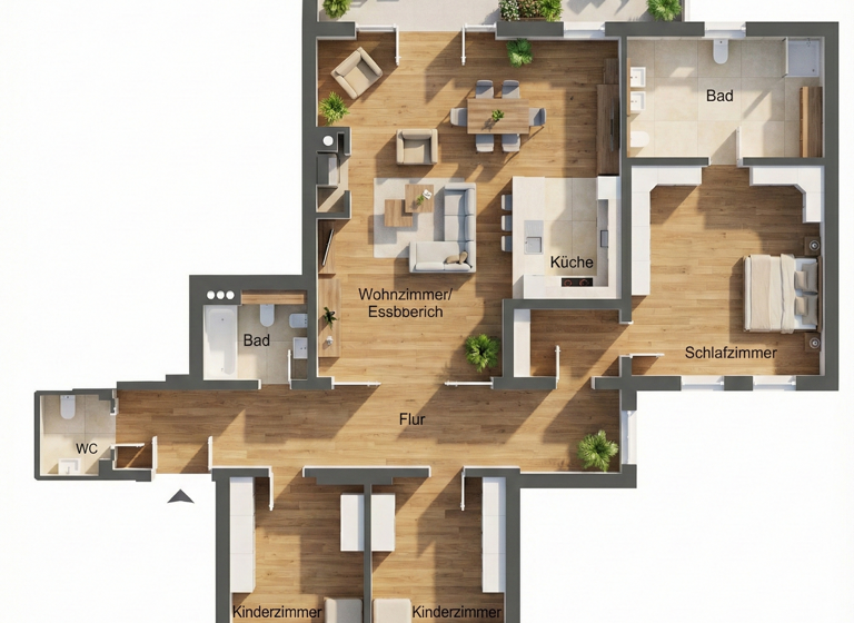 Wohnung zur Miete 3.200 € 4 Zimmer 160 m² EG Schönefeld-Abtnaundorf Leipzig 04347