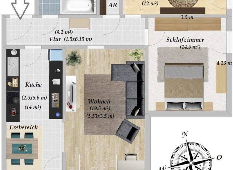 Wohnung zum Kauf provisionsfrei 289.000 € 3 Zimmer 84 m² 4. Geschoss Langwasser Nürnberg 90473