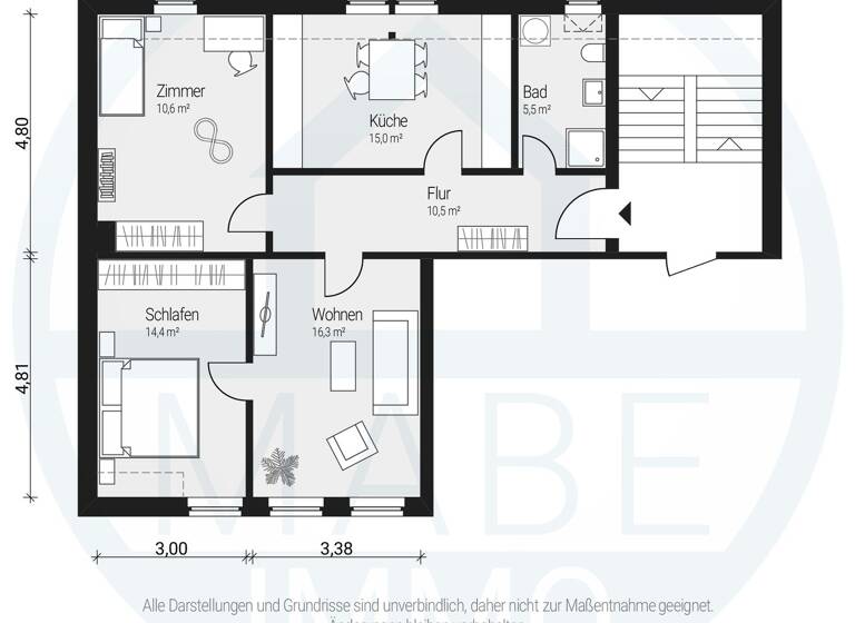 Wohnung zur Miete 400 € 3 Zimmer 74 m² 2. Geschoss frei ab sofort Schillerstr. 6 Treuen 08233