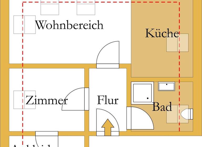 Wohnung zur Miete 350 € 2 Zimmer 49,4 m² 3. Geschoss Köthen Köthen (Anhalt) 06366