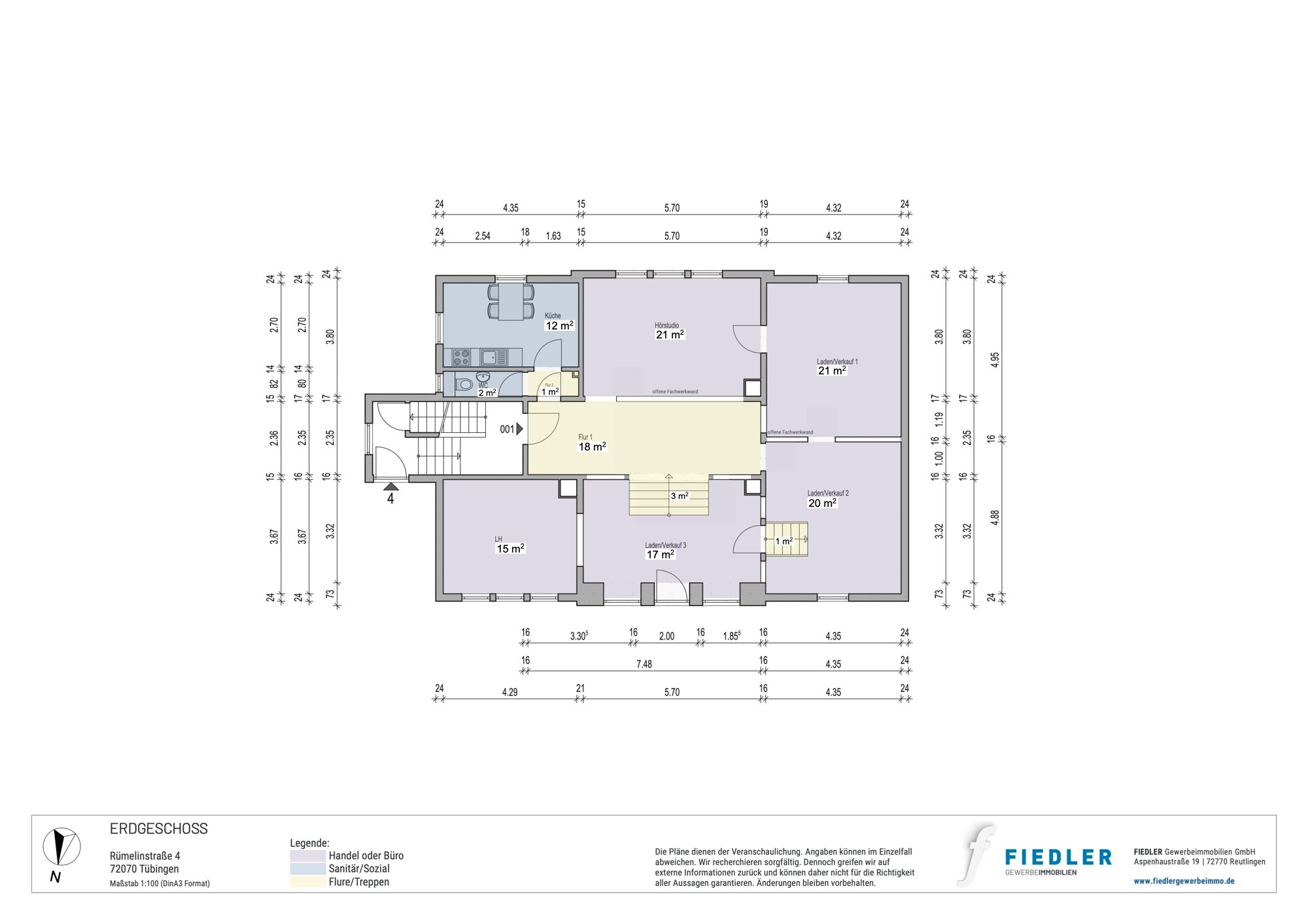 Bürofläche zur Miete provisionsfrei 131 m²<br/>Bürofläche Rümelinstraße 4 Universität Tübingen 72070