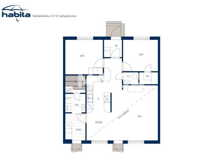 Reihenmittelhaus zum Kauf 135.000 € 3 Zimmer 76 m² 7.098 m² Grundstück Karkuksenkatu 2 Tornio 95450