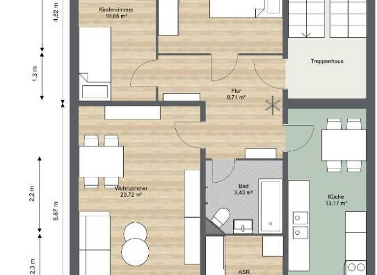 Wohnung zur Miete 515 € 3 Zimmer 77,4 m²<br/>Wohnfläche 4.<br/>Geschoss Bahnhofstraße 32 Innenstadt Riesa 01587