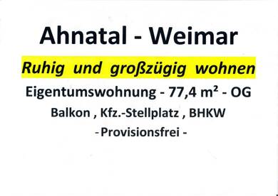 Wohnung zum Kauf provisionsfrei 130.000 € 2 Zimmer 77,4 m² 1. Geschoss Weimar Ahnatal 34292
