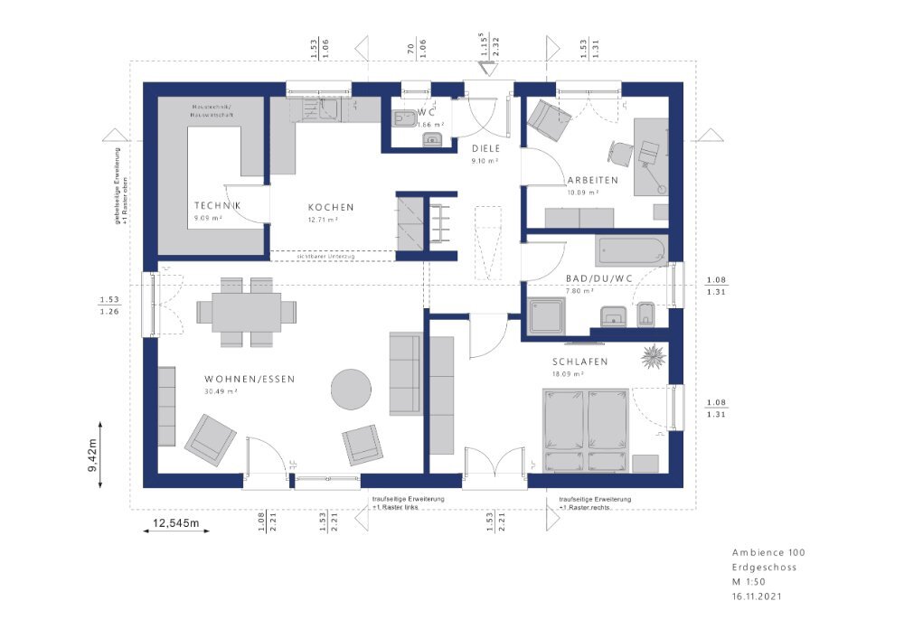 Bungalow zum Kauf provisionsfrei 327.869 € 3 Zimmer 99 m²<br/>Wohnfläche 1.030 m²<br/>Grundstück Barchfeld Kranichfeld 99448