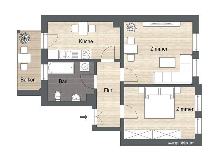Wohnung zur Miete 799 € 2 Zimmer 60 m² 1. Geschoss Engelsdorfer Straße 367 Mölkau Leipzig 04319