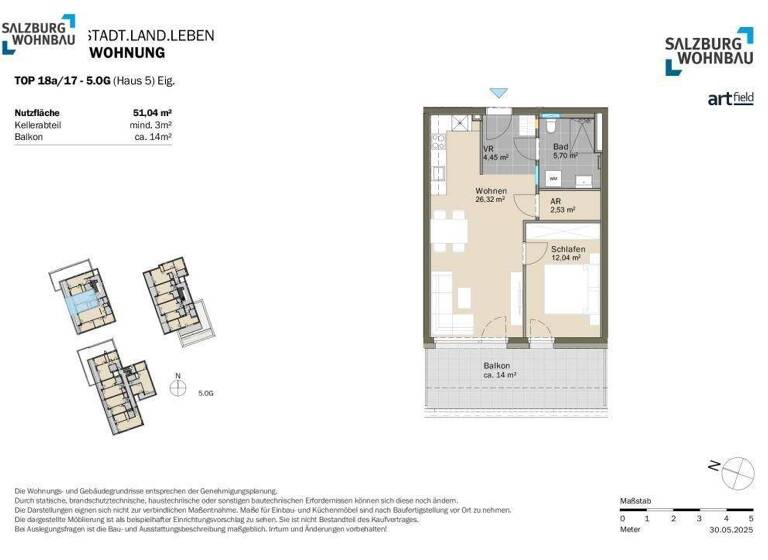 Wohnung zum Kauf - Erstbezug provisionsfrei 325.500 € 2 Zimmer 51 m² Salzachtalstraße 18a Hallein 5400