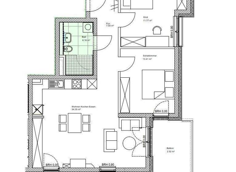 Wohnung zur Miete - Erstbezug 1.200 € 3 Zimmer 78,8 m² 3 Geschosse frei ab 01.03.2026 Südring Mitte Heiligenhaus 42579