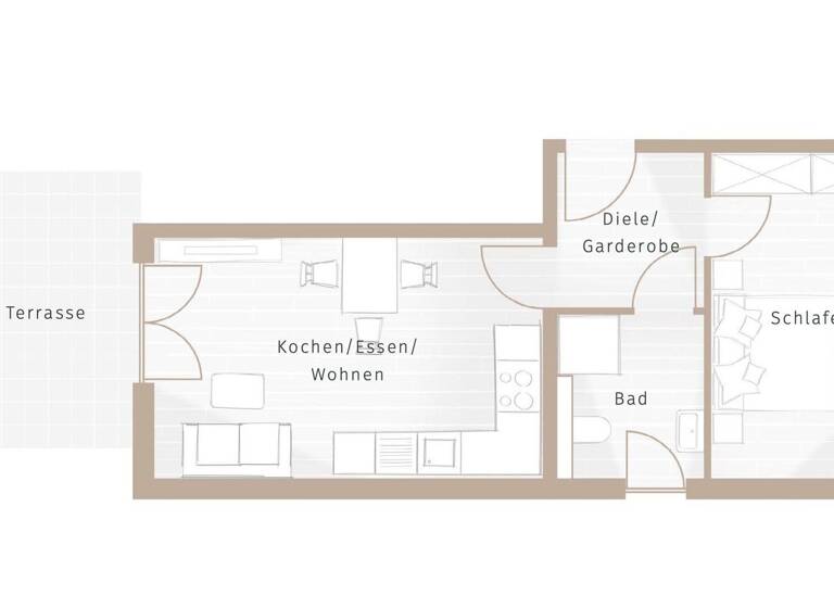 Wohnung zum Kauf - Neubau provisionsfrei 406.500 € 2 Zimmer 48,2 m² EG Parkstraße 15 Anzing 85646
