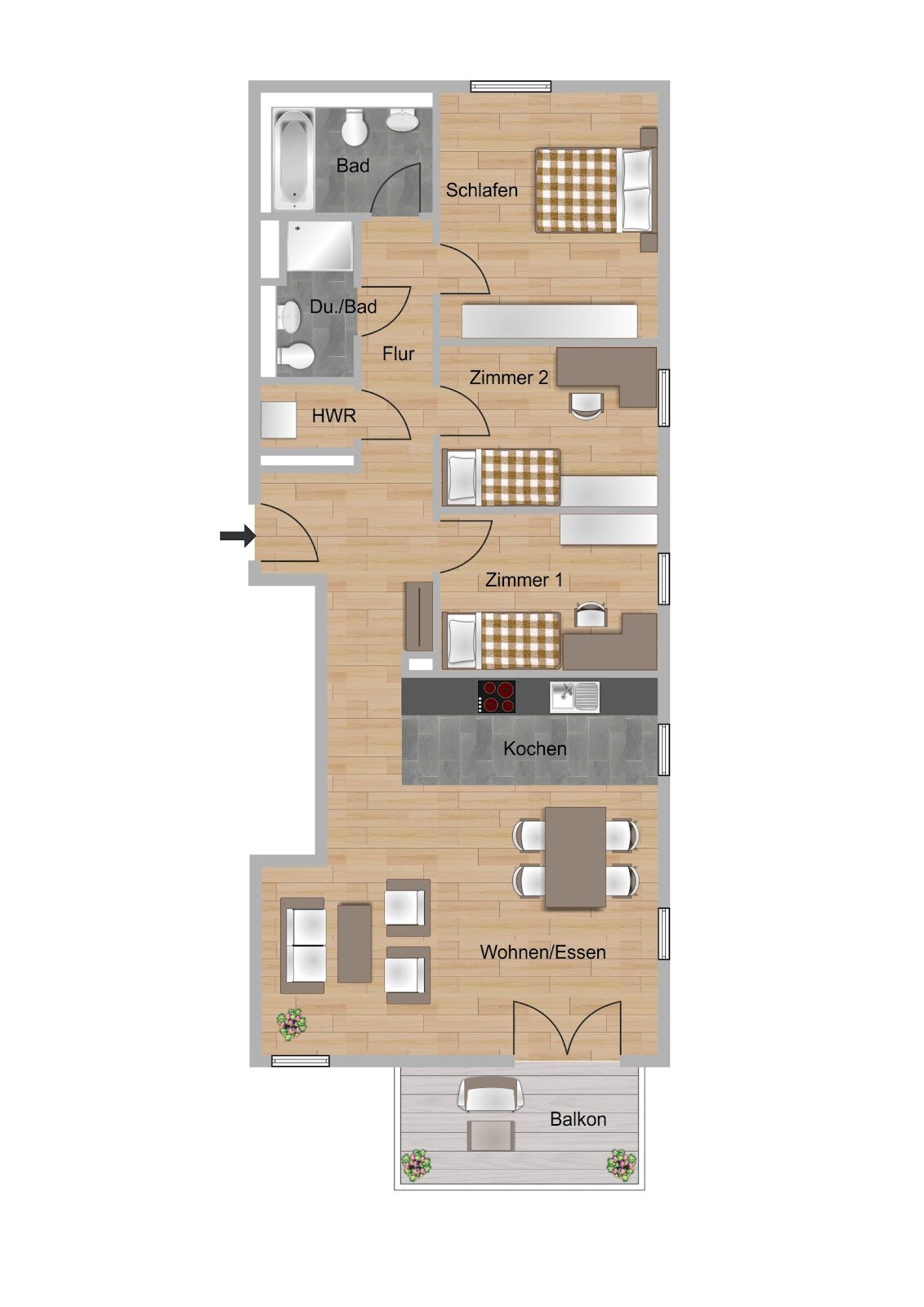 Wohnung zur Miete 1.535 € 4 Zimmer 103,7 m²<br/>Wohnfläche 2.<br/>Geschoss Lange Seegewann 3 Delkenheim - Süd Wiesbaden 65205