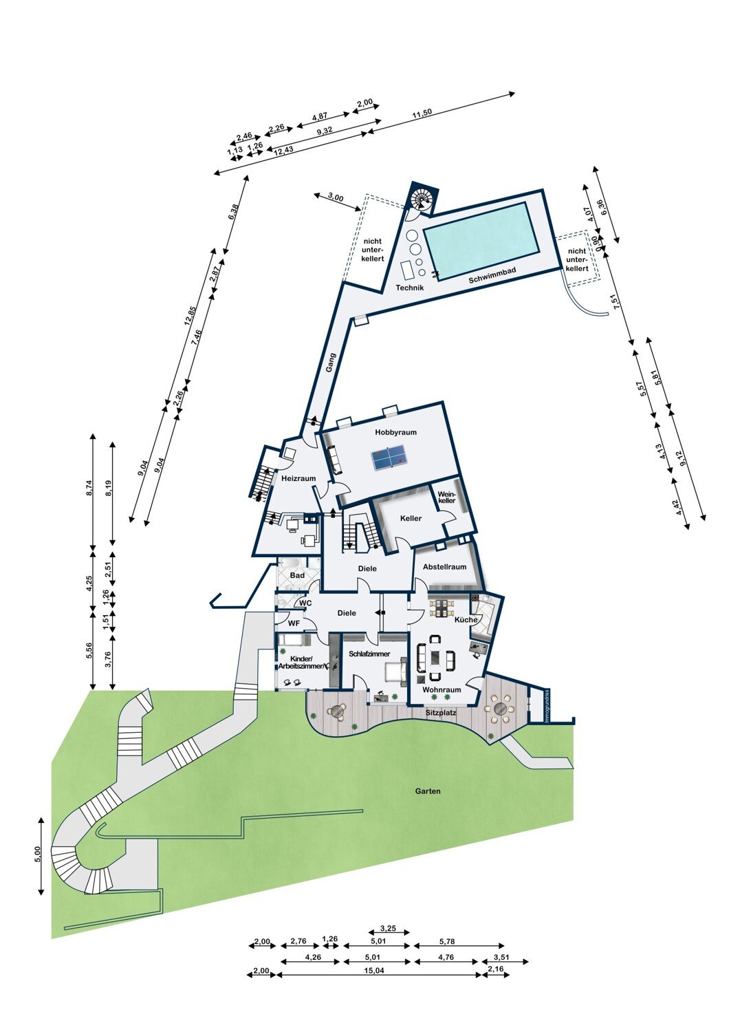 Villa zum Kauf 1.926.000 € 11 Zimmer 460 m²<br/>Wohnfläche 1.949 m²<br/>Grundstück Weststadt Tübingen 72070