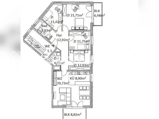 Wohnung zur Miete Tauschwohnung 1.300 € 5 Zimmer 128 m² 1. Geschoss Eiche Potsdam 14469