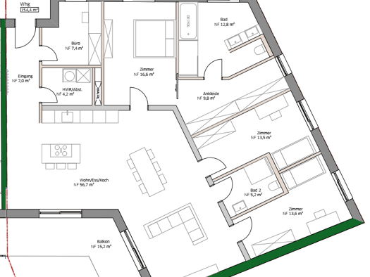 Wohnung zum Kauf - Erstbezug provisionsfrei 899.000 € 5 Zimmer 154,4 m² Trier-Nord Trier 54292