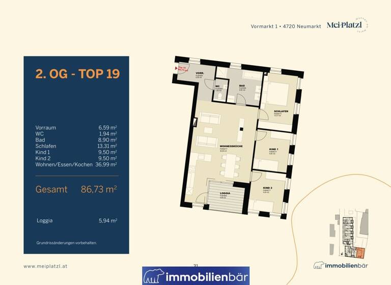 Wohnung zum Kauf - Erstbezug 376.232 € 4 Zimmer 86,5 m² 2. Geschoss Neumarkt im Hausruckkreis 4720