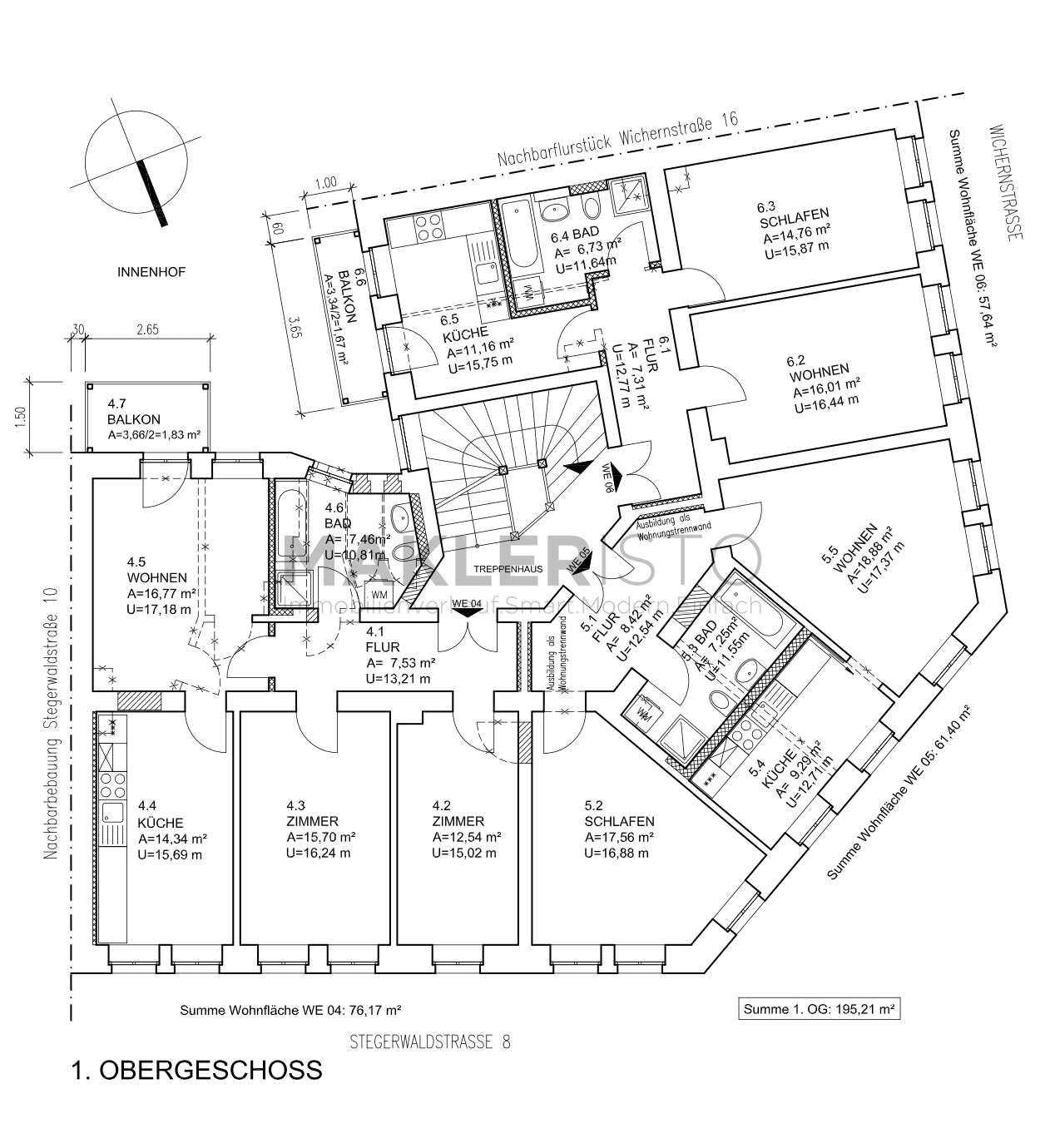 Wohnung zum Kauf 168.000 € 2 Zimmer 57,6 m²<br/>Wohnfläche 1.<br/>Geschoss Stegerwaldstraße 8 Anger-Crottendorf Leipzig 04318