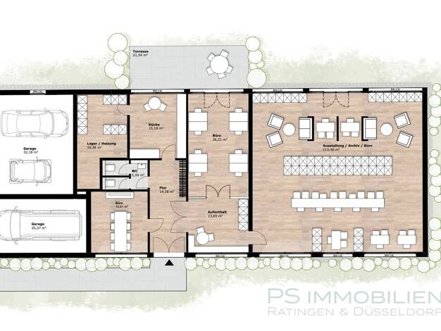 Bürofläche zur Miete 2.628 € 6 Zimmer 219 m² Bürofläche Württembergstraße 5 Hösel Ratingen / Hösel 40883