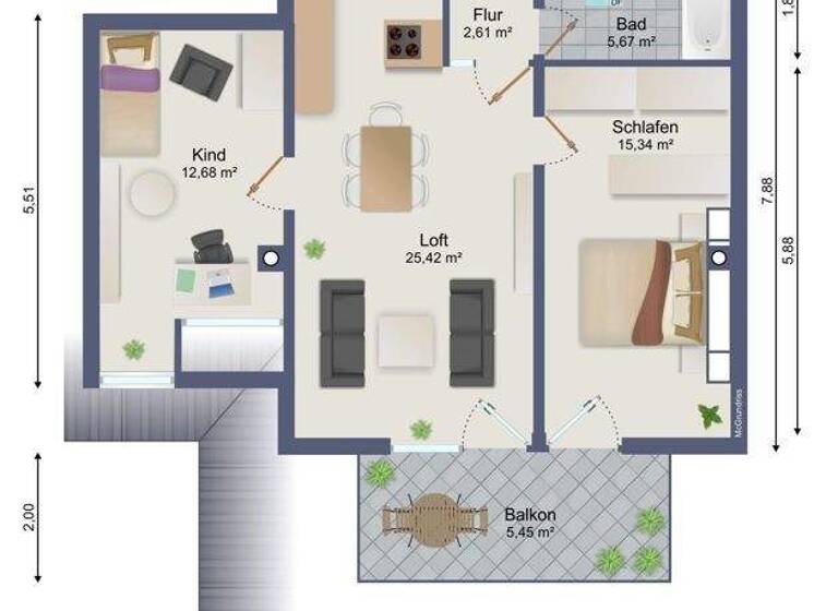 Wohnung zum Kauf 315.000 € 3 Zimmer 67 m² 2. Geschoss Penzing 86929