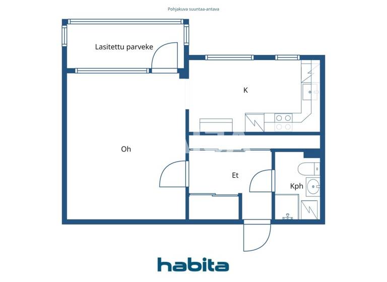Studio zum Kauf 179.000 € 1 Zimmer 38 m² 1. Geschoss Koskelantie 37 Helsinki 00610