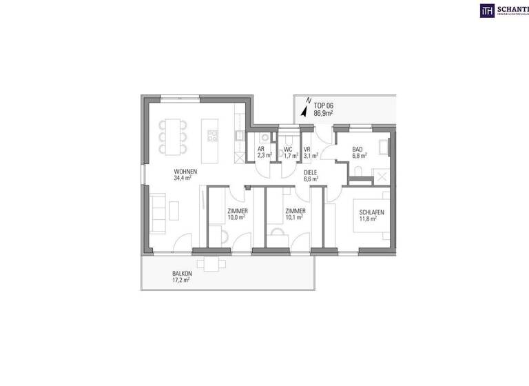 Wohnung zum Kauf - Erstbezug provisionsfrei 345.000 € 4 Zimmer 87 m² 2. Geschoss Zirbenweg Kalsdorf bei Graz 8401
