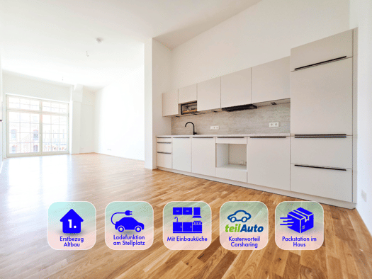 Wohnung zur Miete - Erstbezug 685 € 2 Zimmer 62,3 m² 2. Geschoss frei ab 01.10.2026 Straße der Nationen 80 Zentrum Chemnitz 09111