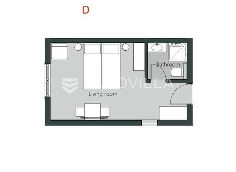 Studio zum Kauf 125.125 € 1 Zimmer 19 m² 2. Geschoss Crikvenica Centar