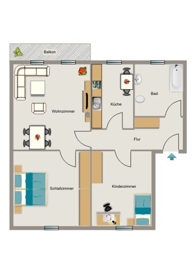 Wohnung zur Miete 470 € 3 Zimmer 60,9 m²<br/>Wohnfläche 2.<br/>Geschoss 01.12.2024<br/>Verfügbarkeit Horster Straße 224 Batenbrock - Nord Bottrop 46238