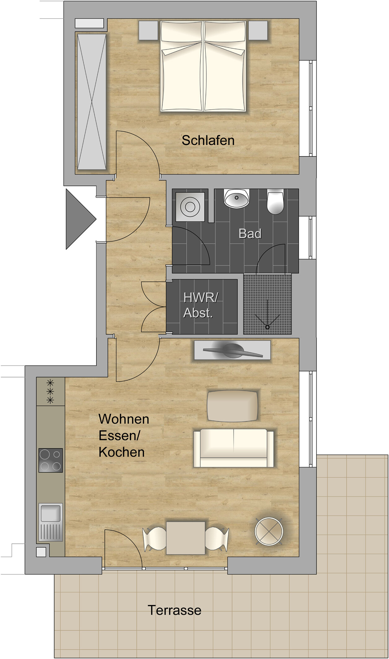 Terrassenwohnung zum Kauf 249.000 € 2 Zimmer 59,3 m²<br/>Wohnfläche EG<br/>Geschoss 01.01.2025<br/>Verfügbarkeit Andreas-Aman-Str. 19 Kelheim Kelheim 93309