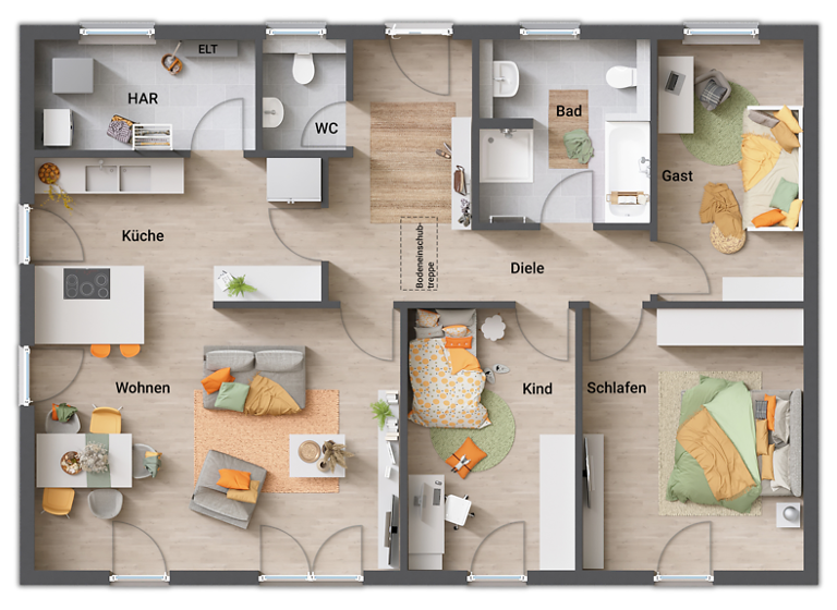 Bungalow zum Kauf provisionsfrei 260.620 € 4 Zimmer 108 m² 650 m² Grundstück frei ab sofort Scherzheim Lichtenau 77839