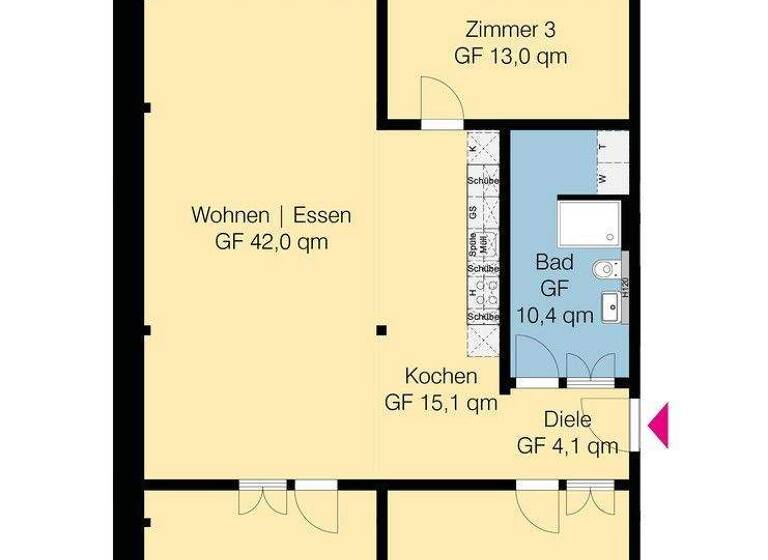 Wohnung zur Miete - Erstbezug 1.569 € 4 Zimmer 125,5 m² 1. Geschoss Am Küsterberg 6A Ehmen Wolfsburg 38442
