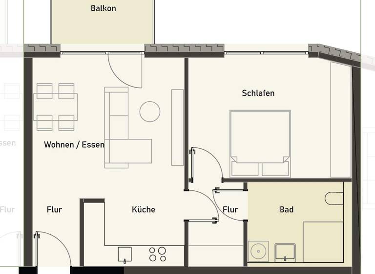 Wohnung zur Miete 785 € 1,5 Zimmer 58,2 m² frei ab 01.07.2026 Atter Osnabrück 49076