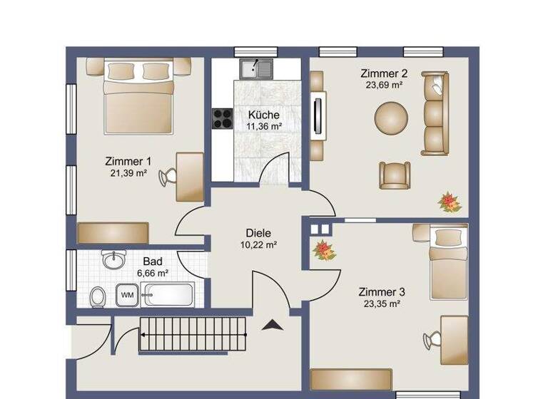 Wohnung zum Kauf 440.000 € 3 Zimmer 80 m² EG Waldsee Freiburg im Breisgau 79117