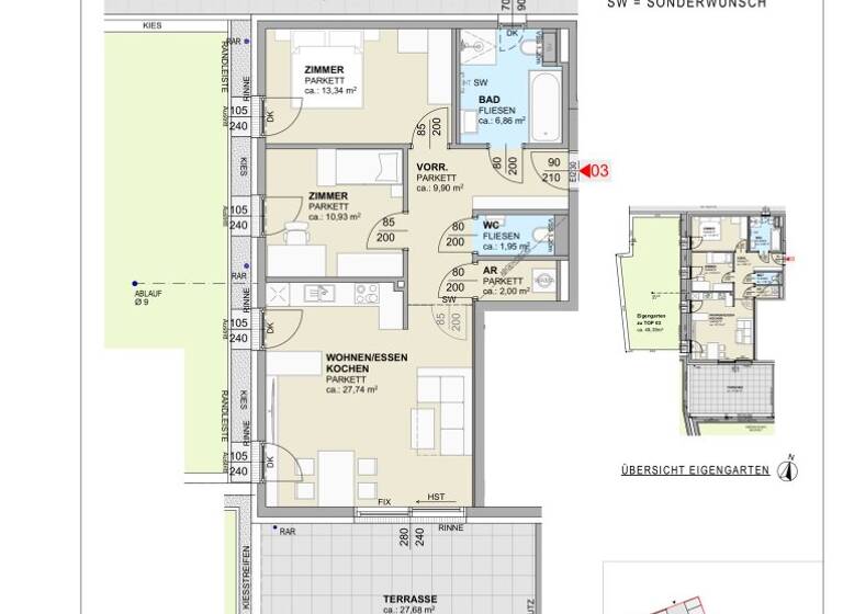 Wohnung zum Kauf 605.000 € 3 Zimmer 72,7 m² EG Kinkstraße St. Martin Klagenfurt am Wörthersee 9020