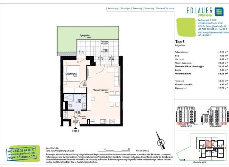 Wohnung zur Miete 562 € 2 Zimmer 51,3 m² frei ab 01.06.2026 St. Pölten 3100