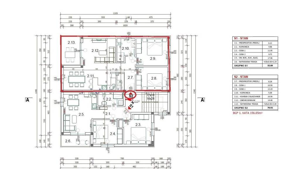 Wohnung zum Kauf 184.000 € 2 Zimmer 71 m² 1. Geschoss Vukovarska ulica 1, Pula 52100 Pula
