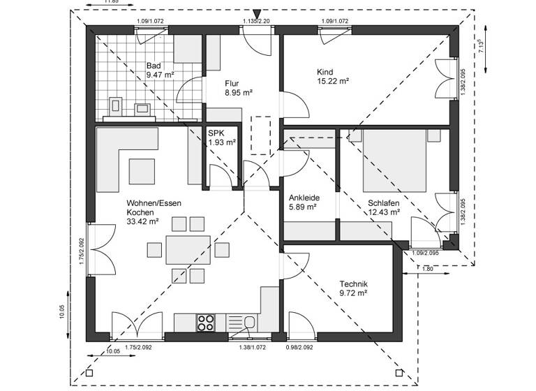 Bungalow zum Kauf 733.654 € 3 Zimmer 97 m² 593 m² Grundstück Prerow 18375