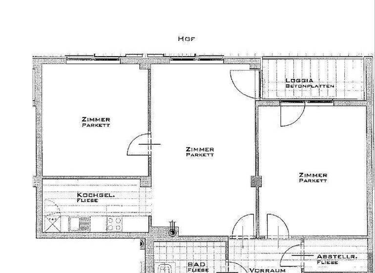 Wohnung zur Miete 1.210 € 3 Zimmer Wien 1100