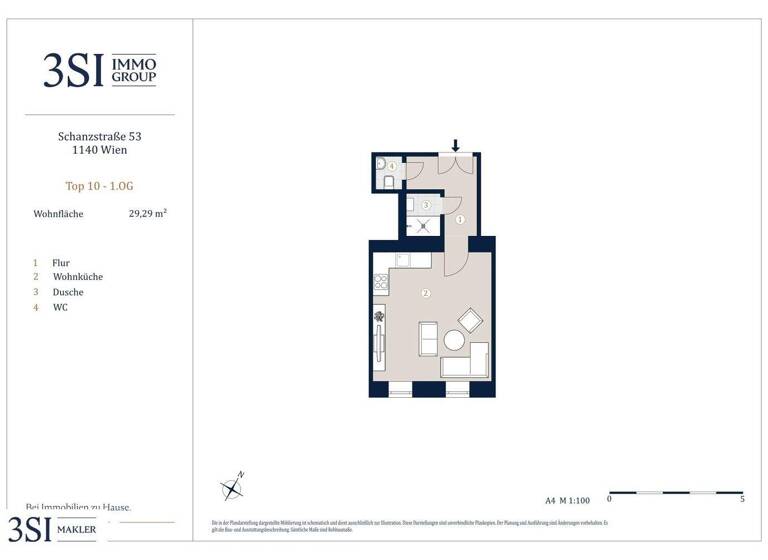 Studio zum Kauf - Erstbezug 189.000 € 1 Zimmer 29,3 m² 1. Geschoss Schanzstraße 53 Wien 1140