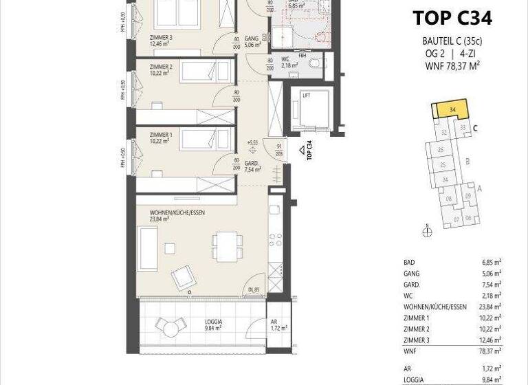 Wohnung zum Kauf - Erstbezug 698.000 € 4 Zimmer 78,4 m² Schützenstraße 35 Arzl Innsbruck 6020