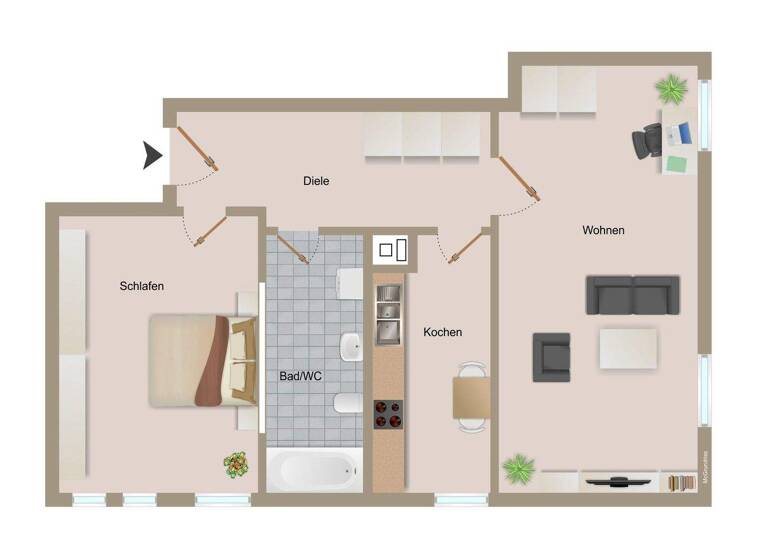 Wohnung zum Kauf 185.000 € 2 Zimmer 60,7 m² 1. Geschoss Niederraunau Krumbach 86381