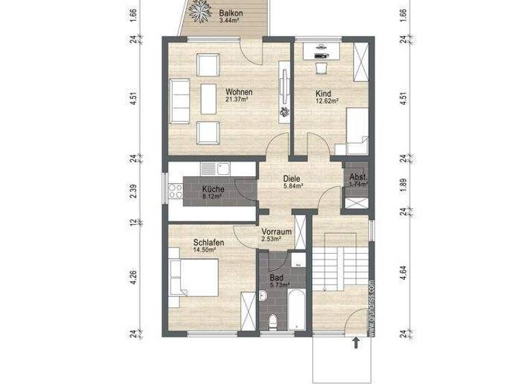 Wohnung zum Kauf 170.000 € 3 Zimmer 76 m² Bochold Essen 45355