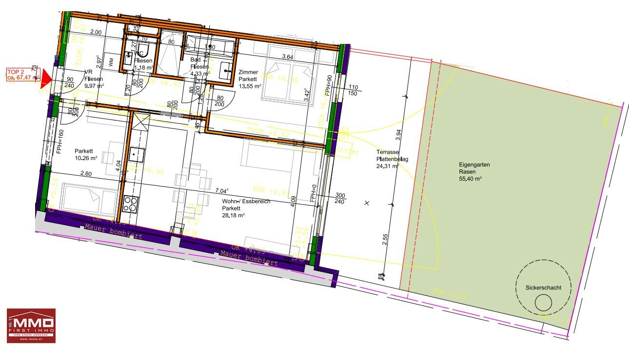 Wohnung zum Kauf 244.800 € 3 Zimmer 67 m²<br/>Wohnfläche EG<br/>Geschoss Neunkirchen 2620