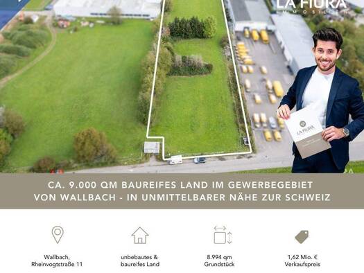 Gewerbegrundstück zum Kauf 1.620.000 € 8.994 m² Grundstück Rheinvogtstraße Wallbach Bad Säckingen 79713