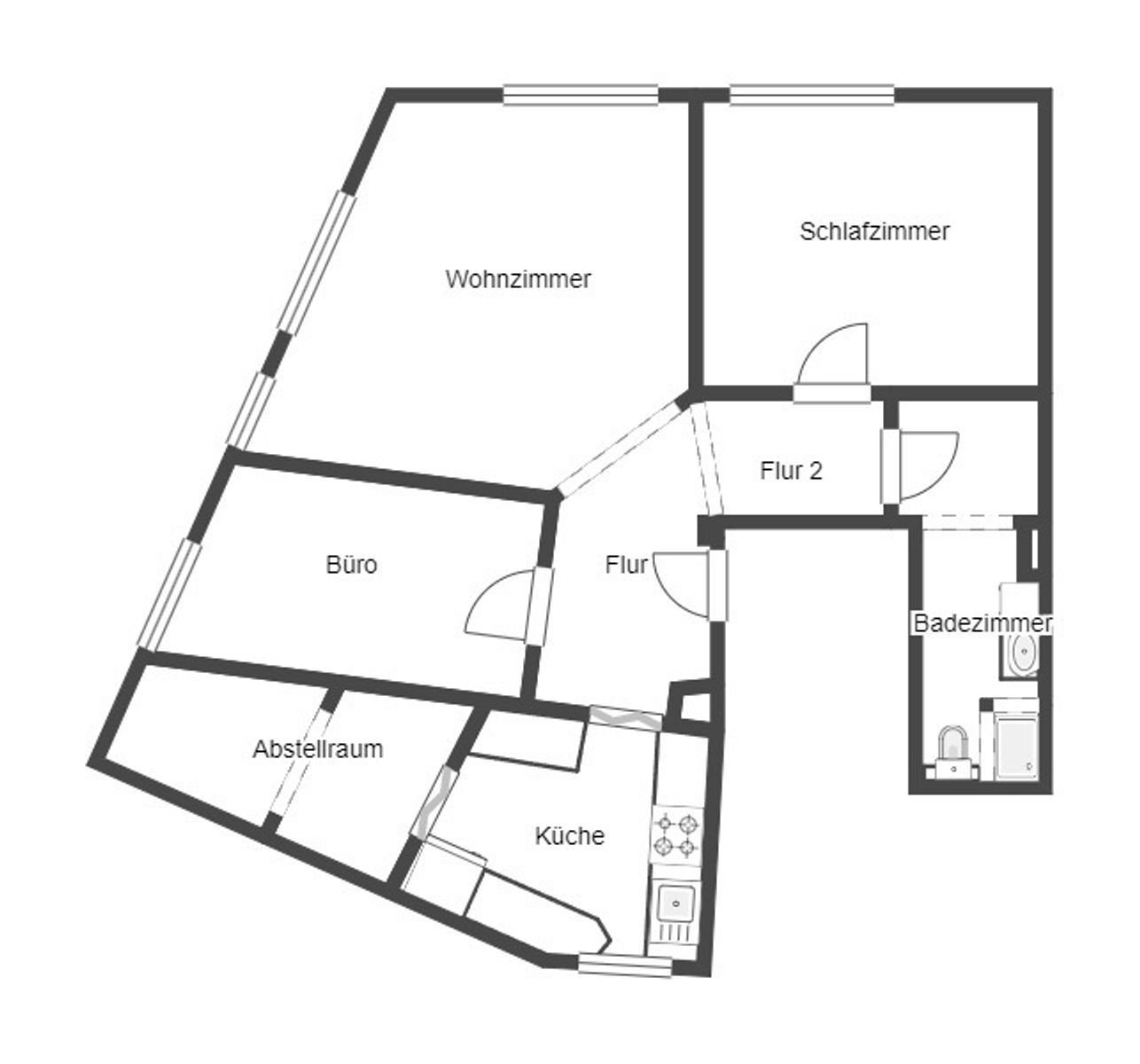 Wohnung zum Kauf 220.000 € 3 Zimmer 66,5 m²<br/>Wohnfläche 1.<br/>Geschoss Münster Stuttgart 70376