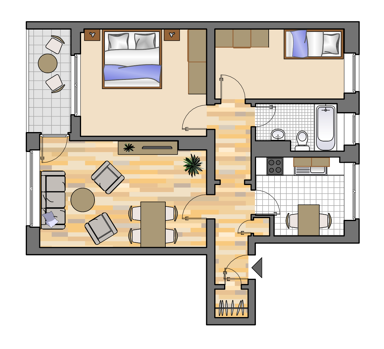 Wohnung zur Miete 489 € 3,5 Zimmer 69 m² 5. Geschoss frei ab 20.12.2024 Schützenstraße 109 Herten - Südwest Herten 45699