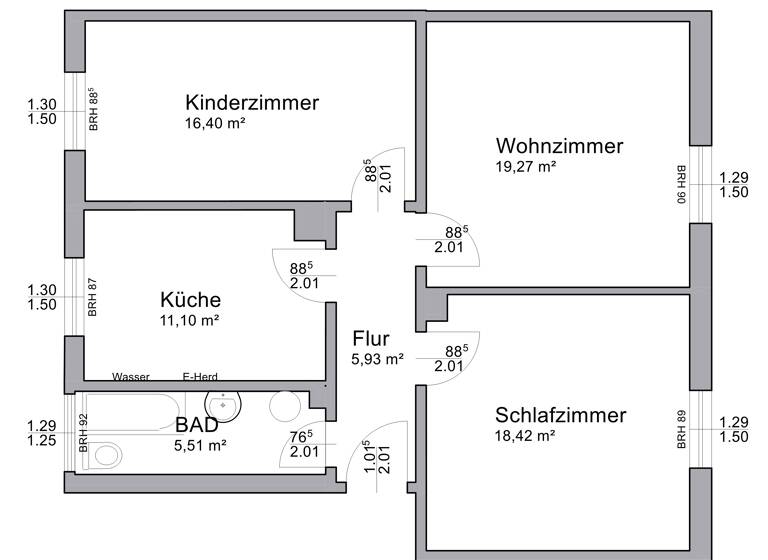 Wohnung zur Miete 560 € 3,5 Zimmer 75 m²<br/>Wohnfläche 1/3<br/>Geschoss Landwehrstraße 25 Innenstadt Schweinfurt 97421